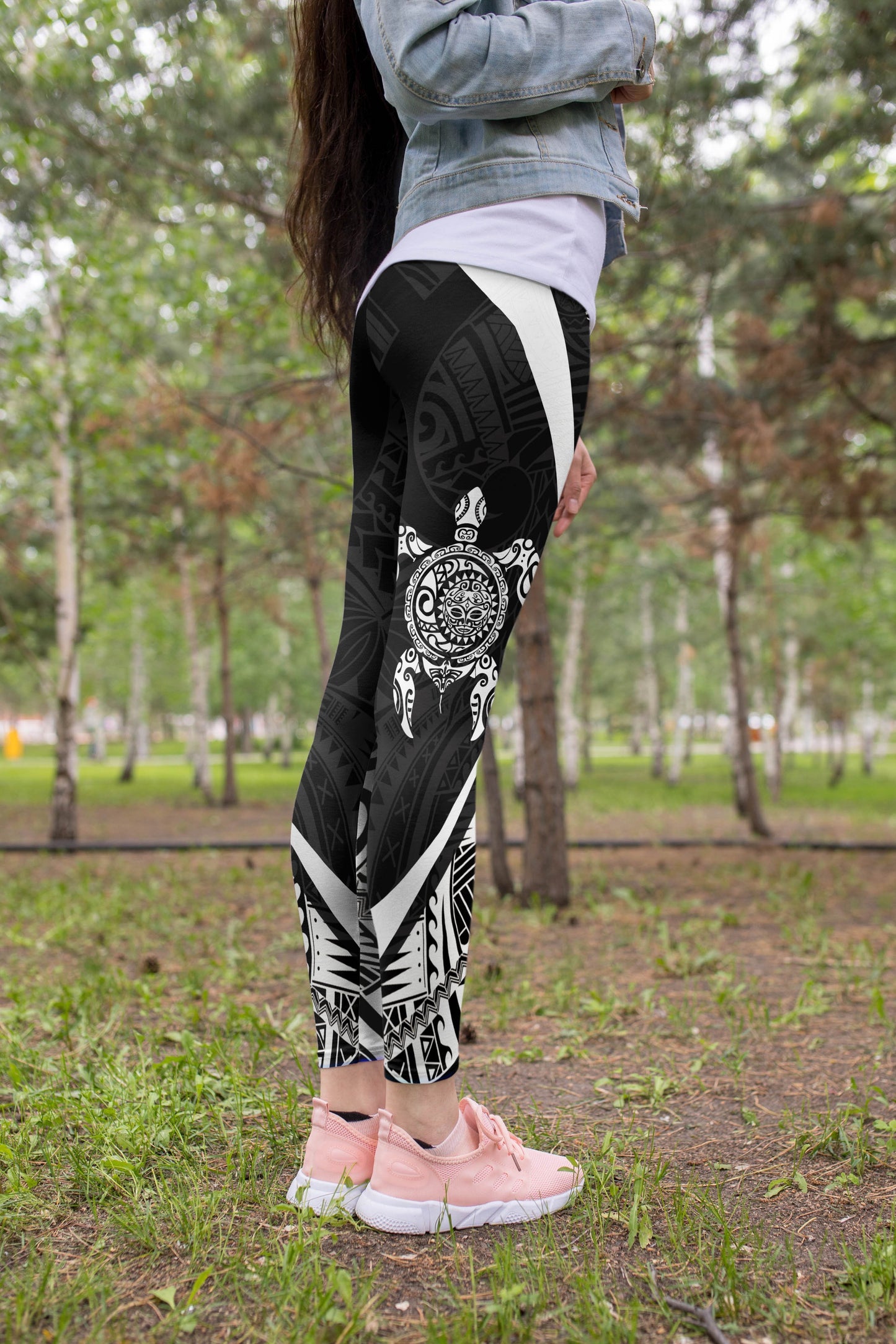 All Over Print Turtle Maori Tattoo Legging-Apparel-HD09-Legging-S-Vibe Cosy™