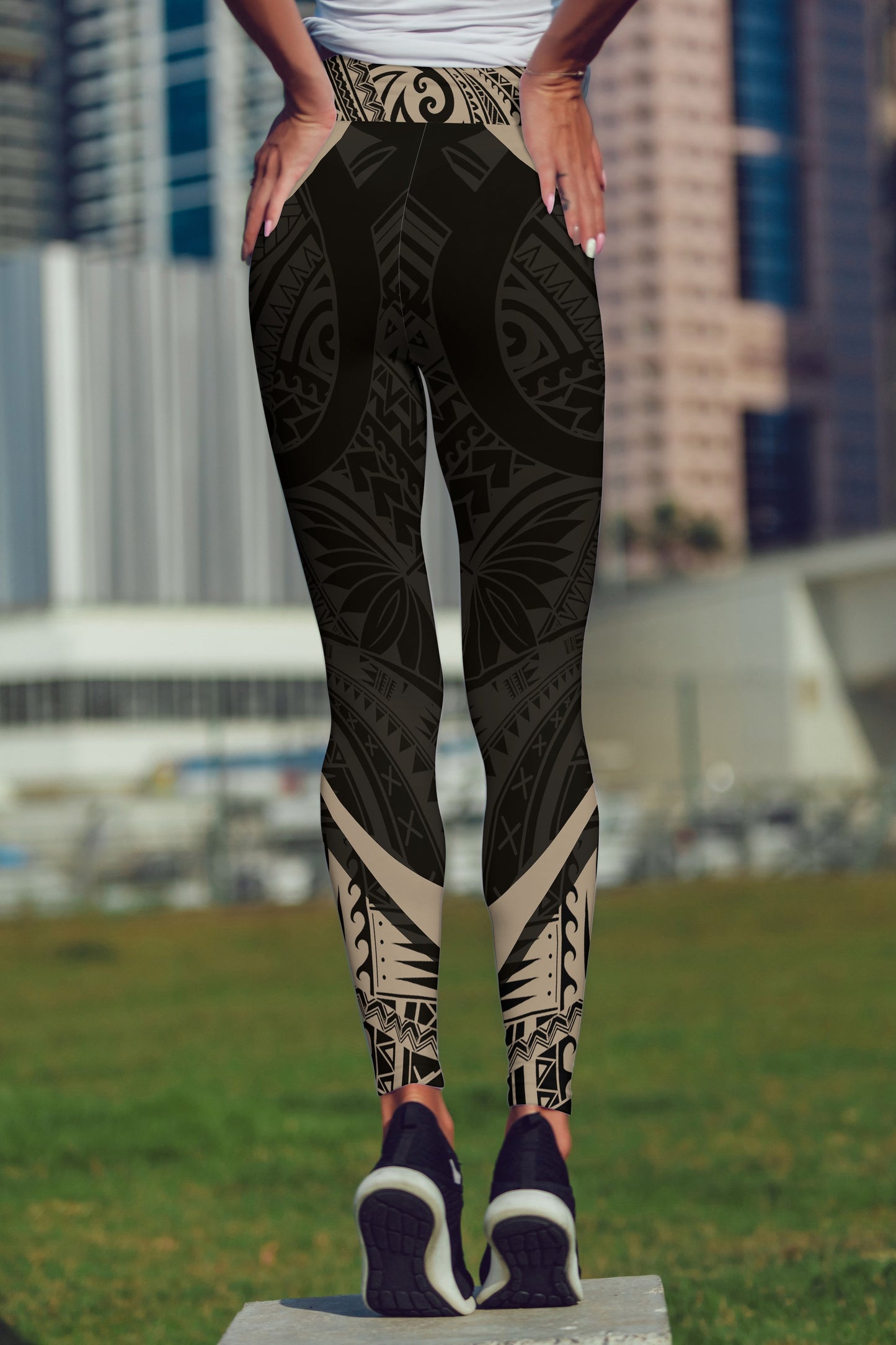 Maori Tattoo High Waist Leggings-Apparel-HD09-Legging-S-Vibe Cosy™