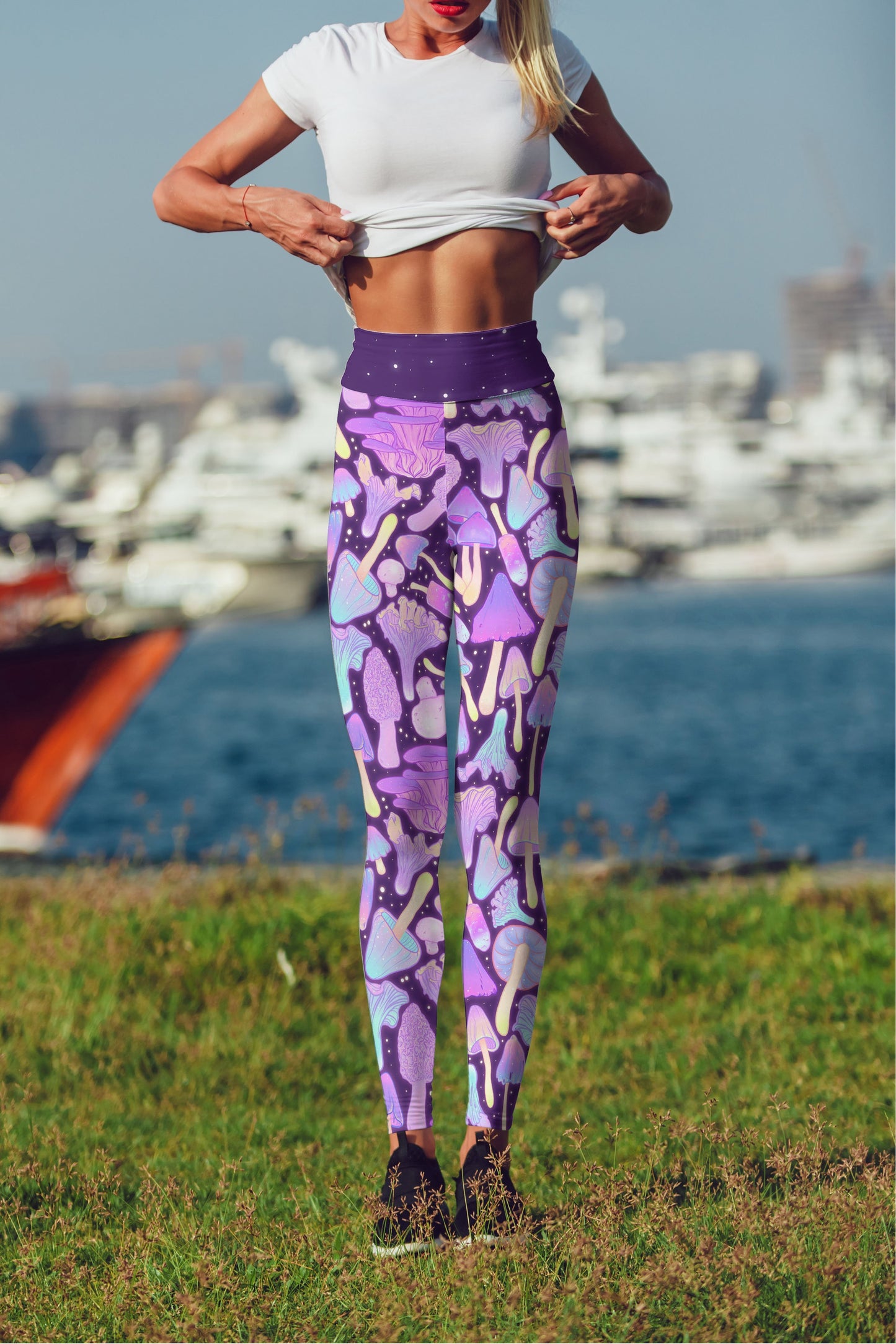 All Over Print Violet Many mushroom-Apparel-NTH-Legging-S-Vibe Cosy™