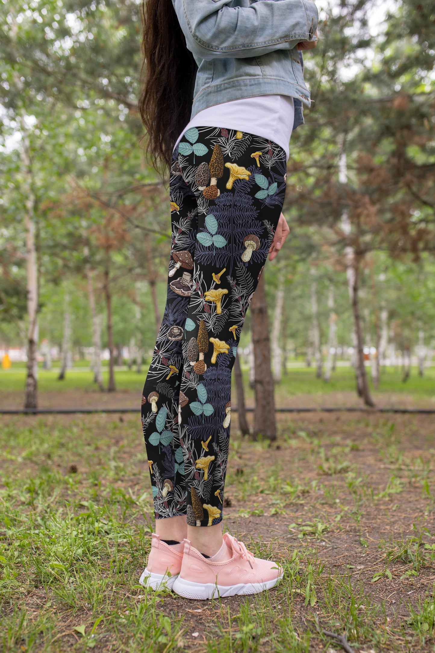 3D All Over Print Mushrooms and leaves of forest trees Legging-Apparel-NTH-Legging-S-Vibe Cosy™