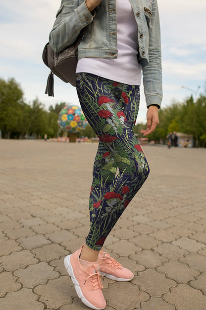 Button Mushrooms Leggings-Apparel-NTH-Legging-S-Vibe Cosy™