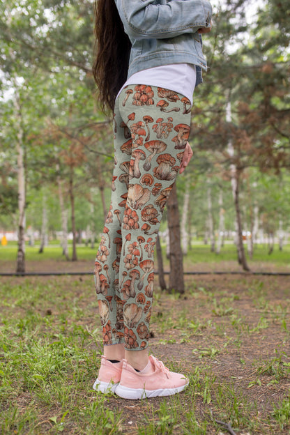 All Over Print forest mushrooms-Apparel-NTH-Legging-S-Vibe Cosy™