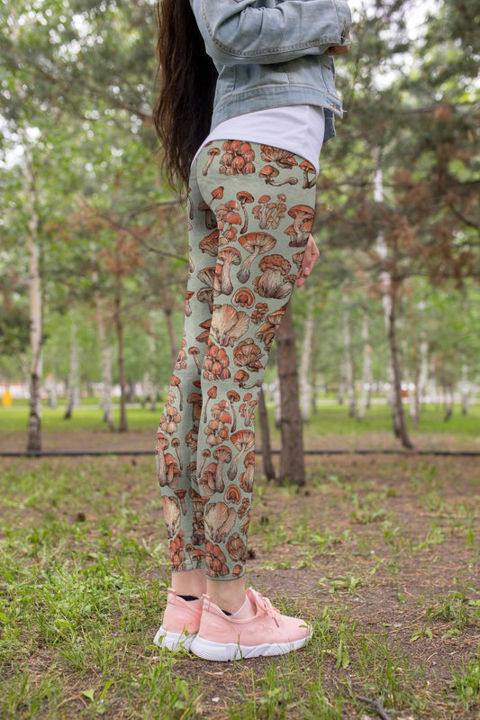 All Over Print forest mushrooms-Apparel-NTH-Legging-S-Vibe Cosy™