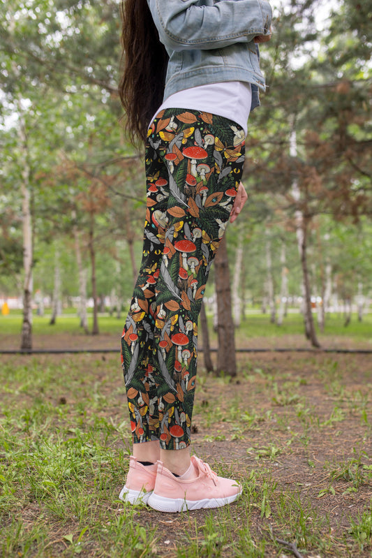 Beautiful Forest Mushroom Leggings-Apparel-NTH-Legging-S-Vibe Cosy™