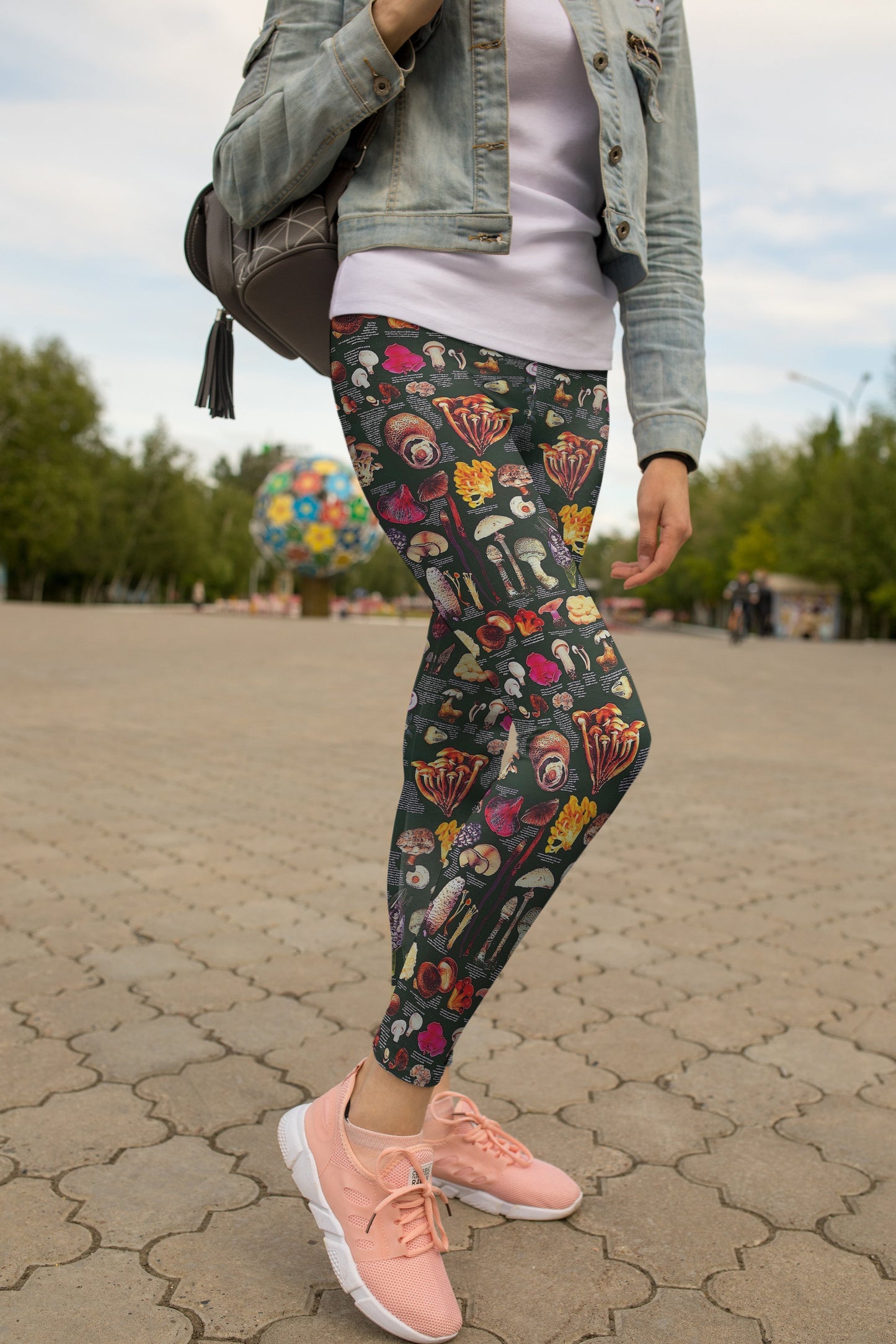 All Over Print Edible mushrooms-Apparel-NTH-Legging-S-Vibe Cosy™
