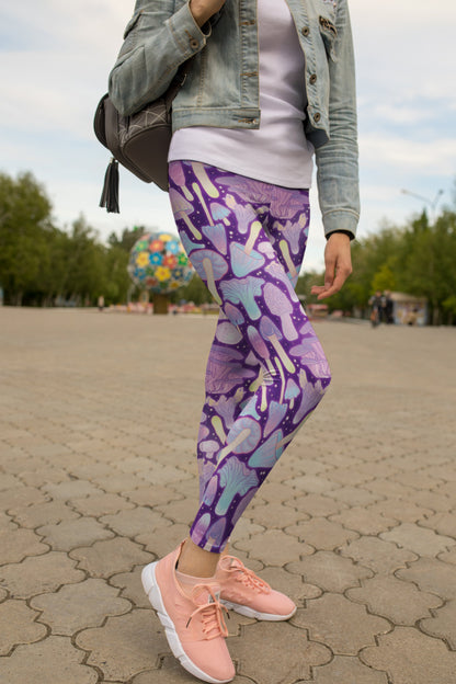 All Over Print Violet Many mushroom-Apparel-NTH-Legging-S-Vibe Cosy™