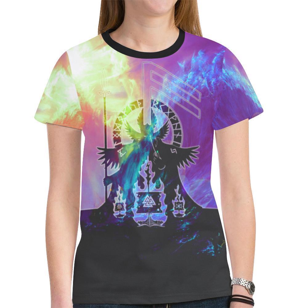 Viking T-shirt - Valknut In The Storm A6-NEW ALL OVER PRINT T-SHIRTS-HP Arts-XS-Women-Violet-Vibe Cosy™