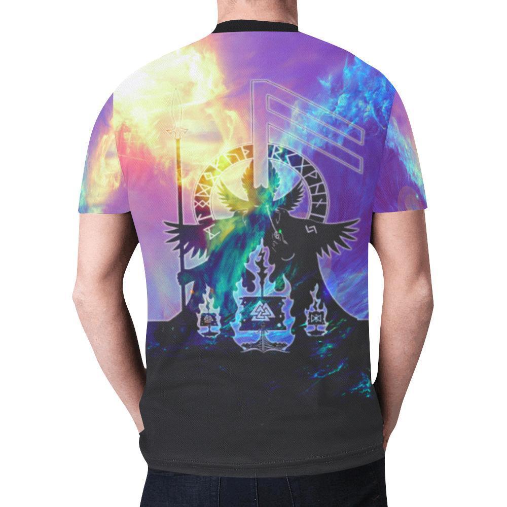 Viking T-shirt - Valknut In The Storm A6-NEW ALL OVER PRINT T-SHIRTS-HP Arts-XS-Men-Violet-Vibe Cosy™