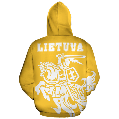 Lithuanian Vytis In Me All-Over Hoodie Yellow-Apparel-Phaethon-Zipped Hoodie-S-Vibe Cosy™