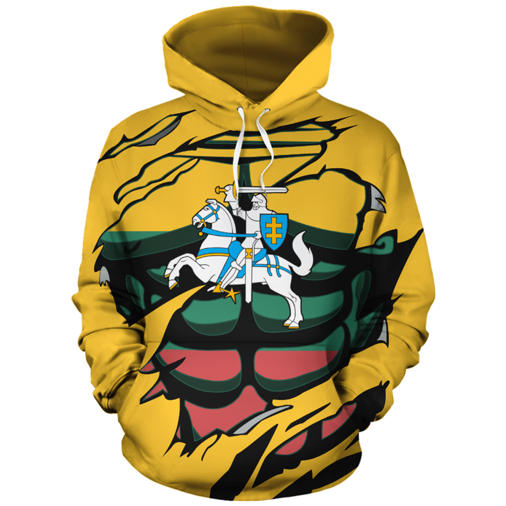 Lithuanian Vytis In Me All-Over Hoodie Yellow-Apparel-Phaethon-Hoodie-S-Vibe Cosy™