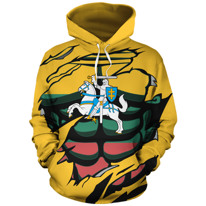 Lithuanian Vytis In Me All-Over Hoodie Yellow-Apparel-Phaethon-Hoodie-S-Vibe Cosy™