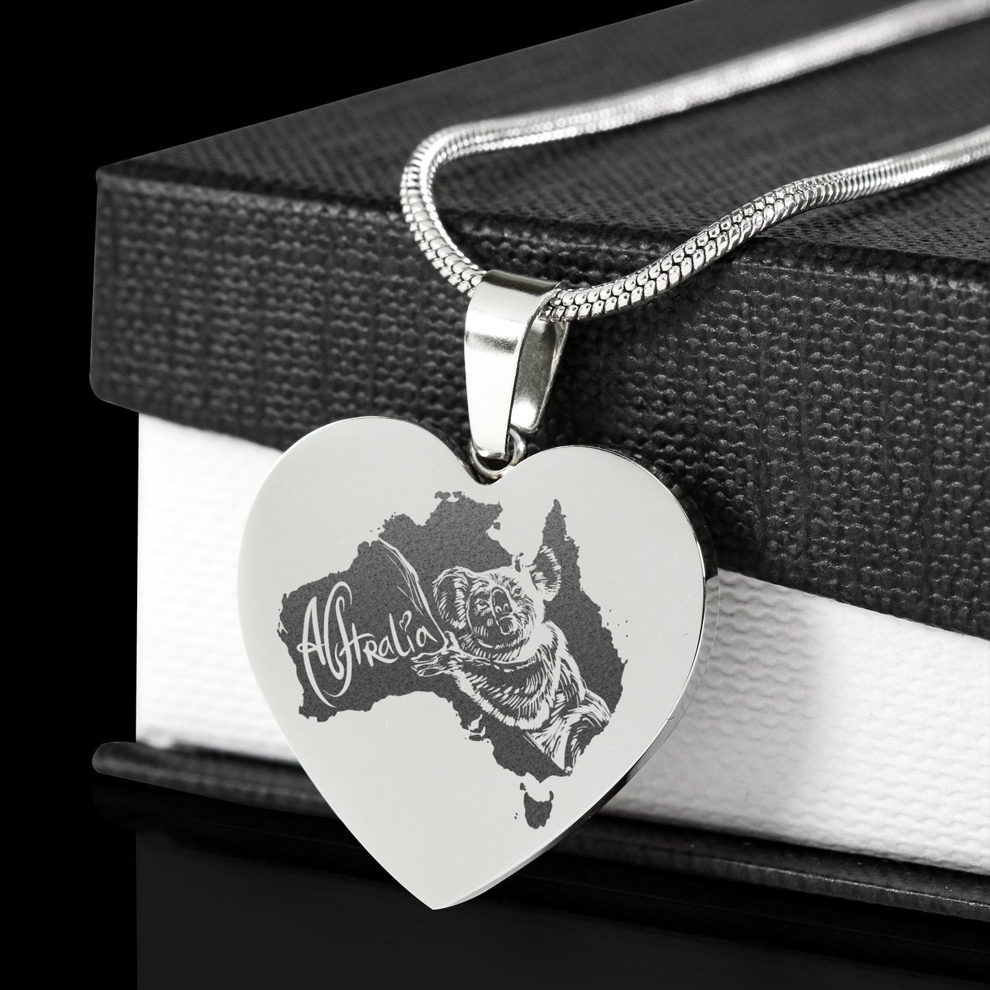 Australia Koala Stainless Steel Engraved Necklace JT6-ENGRAVED NECKLACES-HP Arts-Engraved Heart Stainless-Vibe Cosy™