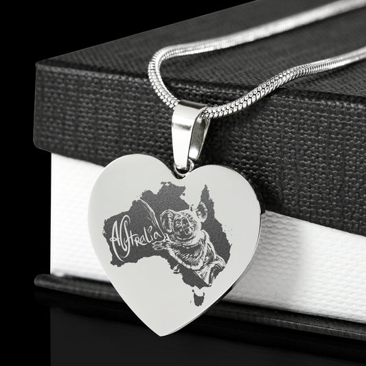 Australia Koala Stainless Steel Engraved Necklace JT6-ENGRAVED NECKLACES-HP Arts-Engraved Heart Stainless-Vibe Cosy™