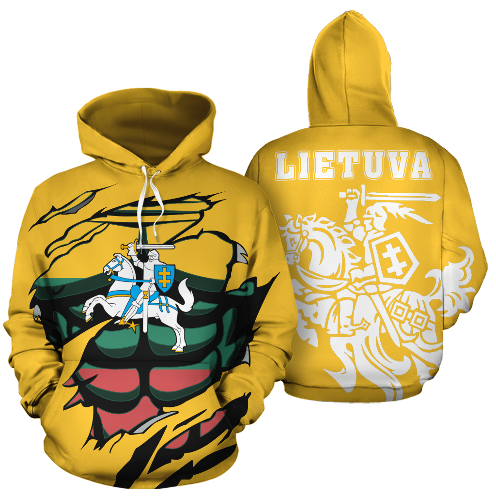 Lithuanian Vytis In Me All-Over Hoodie Yellow-Apparel-Phaethon-Hoodie-S-Vibe Cosy™
