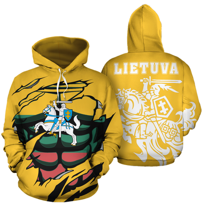 Lithuanian Vytis In Me All-Over Hoodie Yellow-Apparel-Phaethon-Hoodie-S-Vibe Cosy™