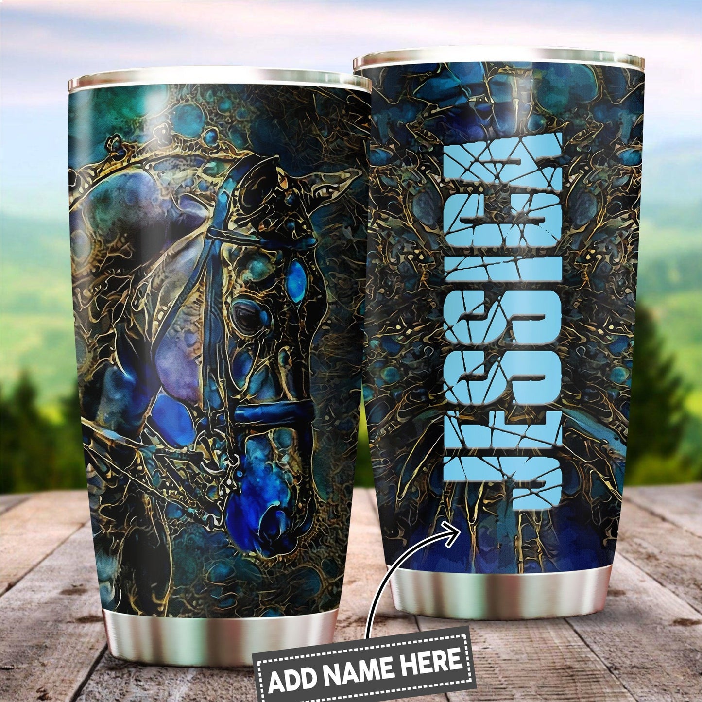 Horse Custom Name Stainless Steel Tumbler 20oz