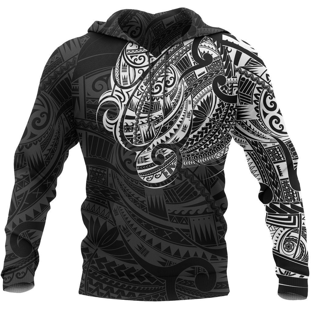 Maori Tattoo Style All Over Hoodie White Version NVD-Apparel-Dung Van-Hoodie-S-Vibe Cosy™