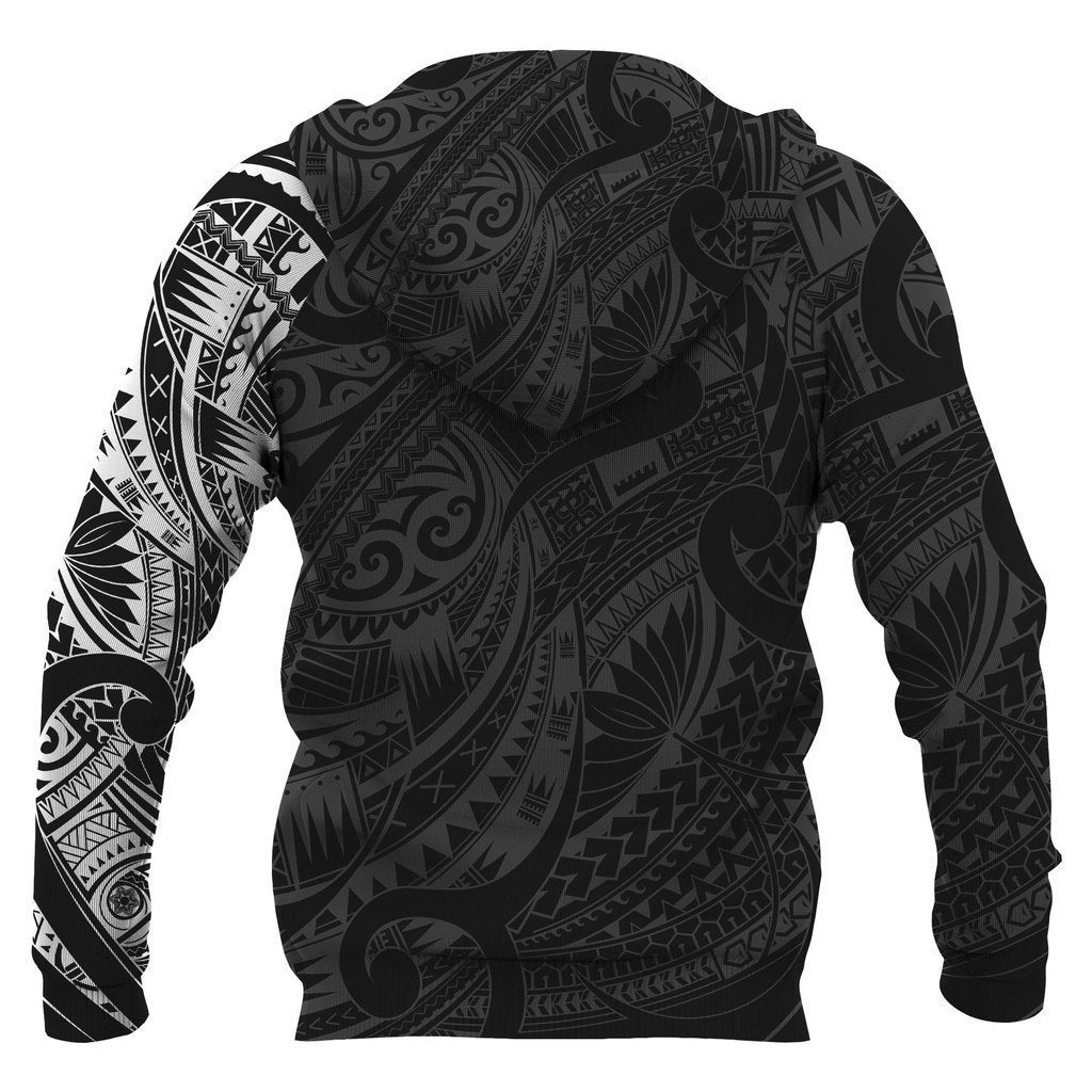 Maori Tattoo Style All Over Hoodie White Version NVD-Apparel-Dung Van-Hoodie-S-Vibe Cosy™