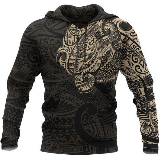Maori Tattoo Style All Over Hoodie Golden Version NVD-Apparel-Dung Van-Hoodie-S-Vibe Cosy™