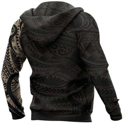 Maori Tattoo Style All Over Hoodie Golden Version NVD-Apparel-Dung Van-Hoodie-S-Vibe Cosy™