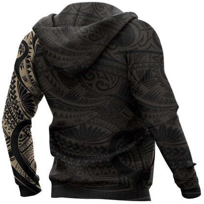 Maori Tattoo Style All Over Hoodie Golden Version HC1206-Apparel-Huyencass-Hoodie-S-Vibe Cosy™