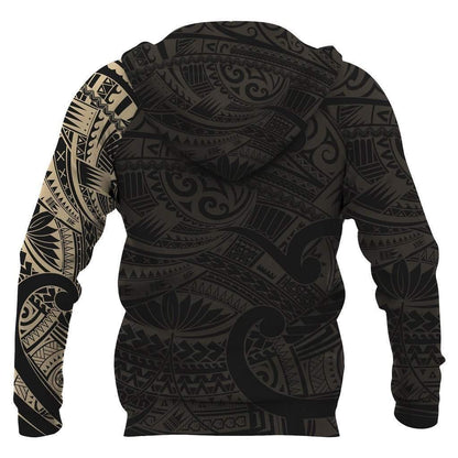 Maori Tattoo Style All Over Hoodie Golden Version HC1206-Apparel-Huyencass-Hoodie-S-Vibe Cosy™