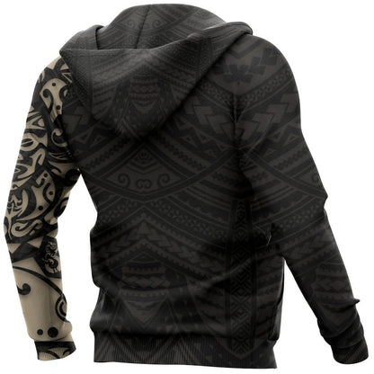 Maori Lion Tattoo New Zealand All Over Hoodie Golden NVD-Apparel-Dung Van-Hoodie-S-Vibe Cosy™