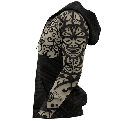 Maori Lion Tattoo New Zealand All Over Hoodie Golden NVD-Apparel-Dung Van-Hoodie-S-Vibe Cosy™