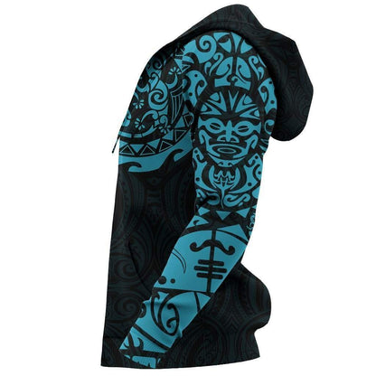 Maori Tangaroa Tattoo New Zealand All Over Hoodie - Blue HC-Apparel-Huyencass-Hoodie-S-Vibe Cosy™