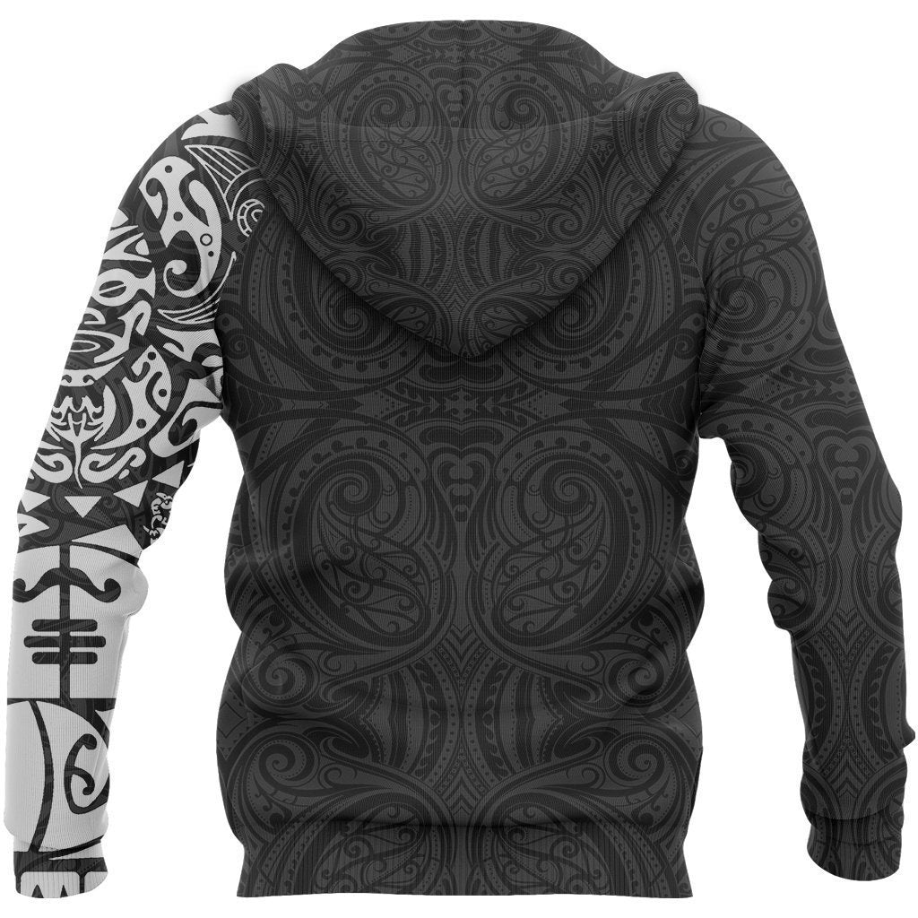 Maori Tangaroa Tattoo New Zealand All Over Hoodie - White NVD-Apparel-Dung Van-Hoodie-S-Vibe Cosy™