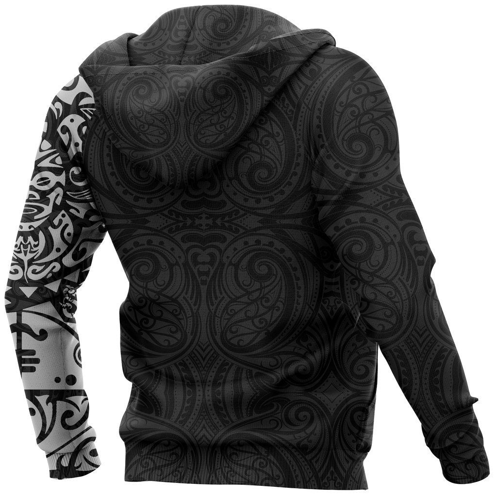 Maori Tangaroa Tattoo New Zealand All Over Hoodie - White NVD-Apparel-Dung Van-Hoodie-S-Vibe Cosy™