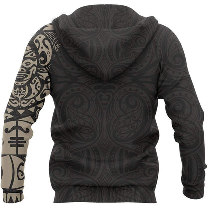 Maori Tangaroa Tattoo New Zealand All Over Hoodie - Golden HC-Apparel-Huyencass-Hoodie-S-Vibe Cosy™