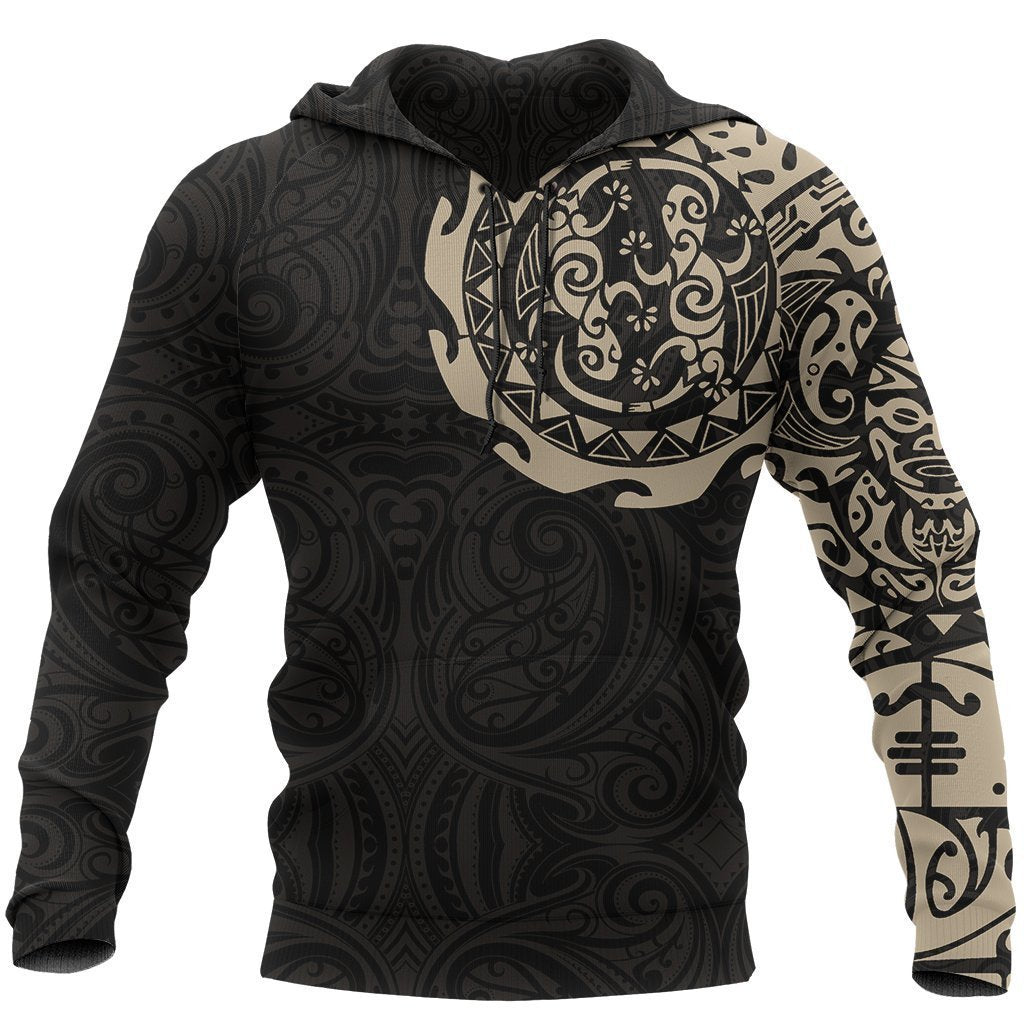 Maori Tangaroa Tattoo New Zealand All Over Hoodie - Golden NVD-Apparel-Dung Van-Hoodie-S-Vibe Cosy™