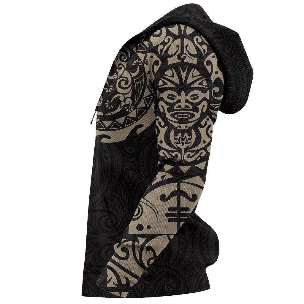 Maori Tangaroa Tattoo New Zealand All Over Hoodie - Golden NVD-Apparel-Dung Van-Hoodie-S-Vibe Cosy™