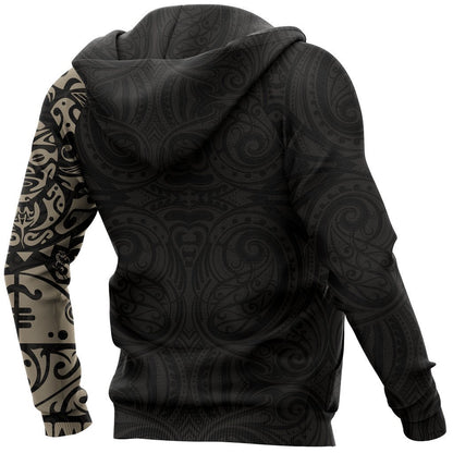 Maori Tangaroa Tattoo New Zealand All Over Hoodie - Golden NVD-Apparel-Dung Van-Hoodie-S-Vibe Cosy™