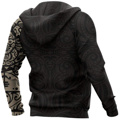 Maori Tangaroa Tattoo New Zealand All Over Hoodie - Golden HC-Apparel-Huyencass-Hoodie-S-Vibe Cosy™