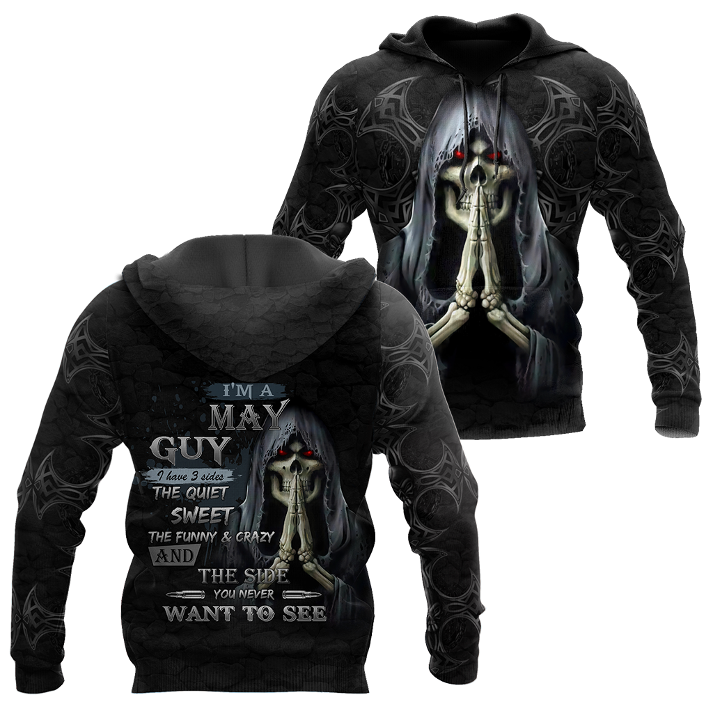 May Guy Skull 3D All Over Printed Unisex Hoodie