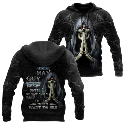 May Guy Skull 3D All Over Printed Unisex Hoodie