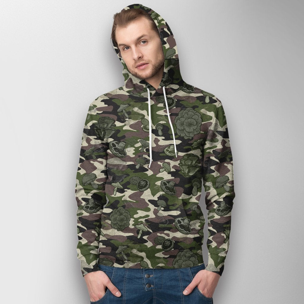 Camo Pants Mushrooms Hoodie-Apparel-NTH-Hoodie-S-Vibe Cosy™