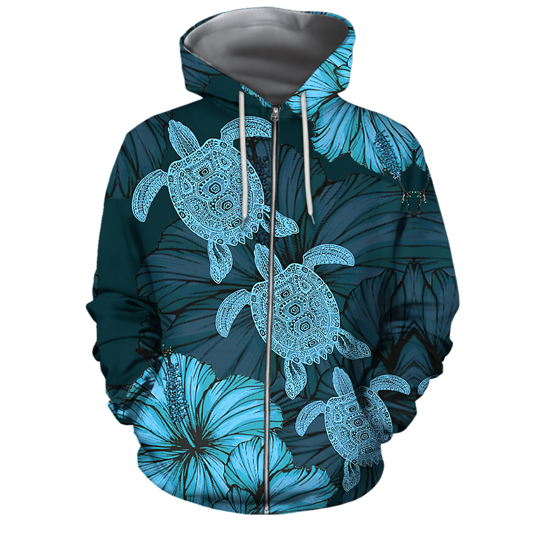Turtle 3d hoodie shirt for men and women HAC170402-Apparel-HG-Zip hoodie-S-Vibe Cosy™