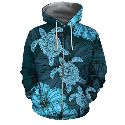 Turtle 3d hoodie shirt for men and women HAC170402-Apparel-HG-Zip hoodie-S-Vibe Cosy™
