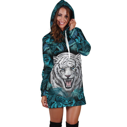 White Tiger Hoodie Dress Blanket MH1908202-TQH