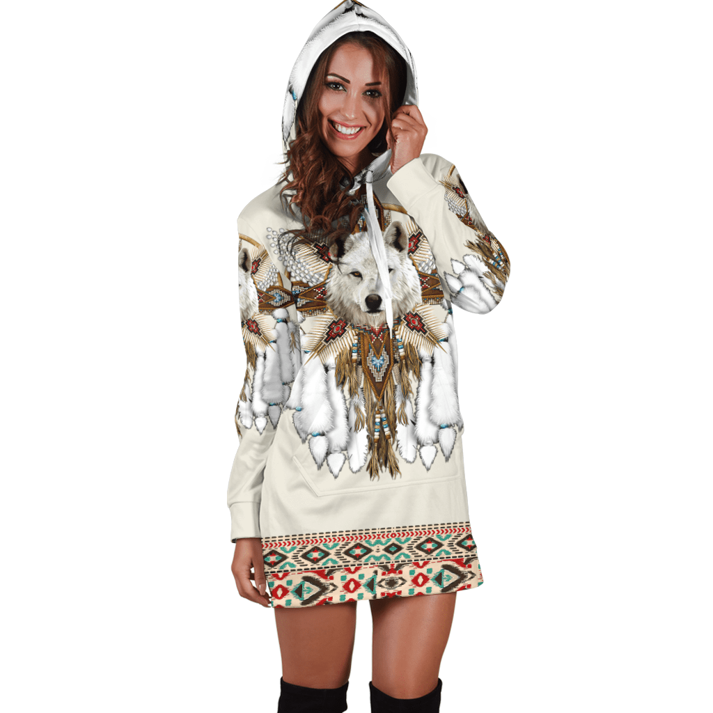 Native Spirit Wolf 3D All Over Printed Unisex Hoodie ML