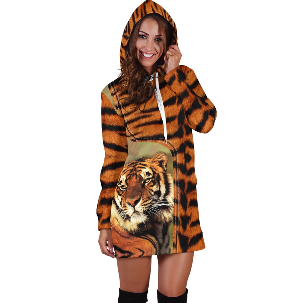 Powerful Tiger Hoodie Dress Blanket MH1908201-TQH