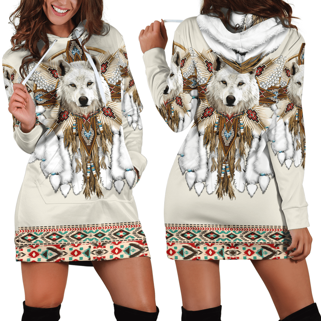 Native Spirit Wolf 3D All Over Printed Unisex Hoodie ML