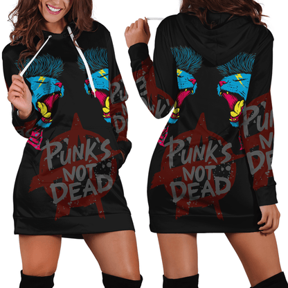 Punk Cat Hoodie Dress For Women MH0310203