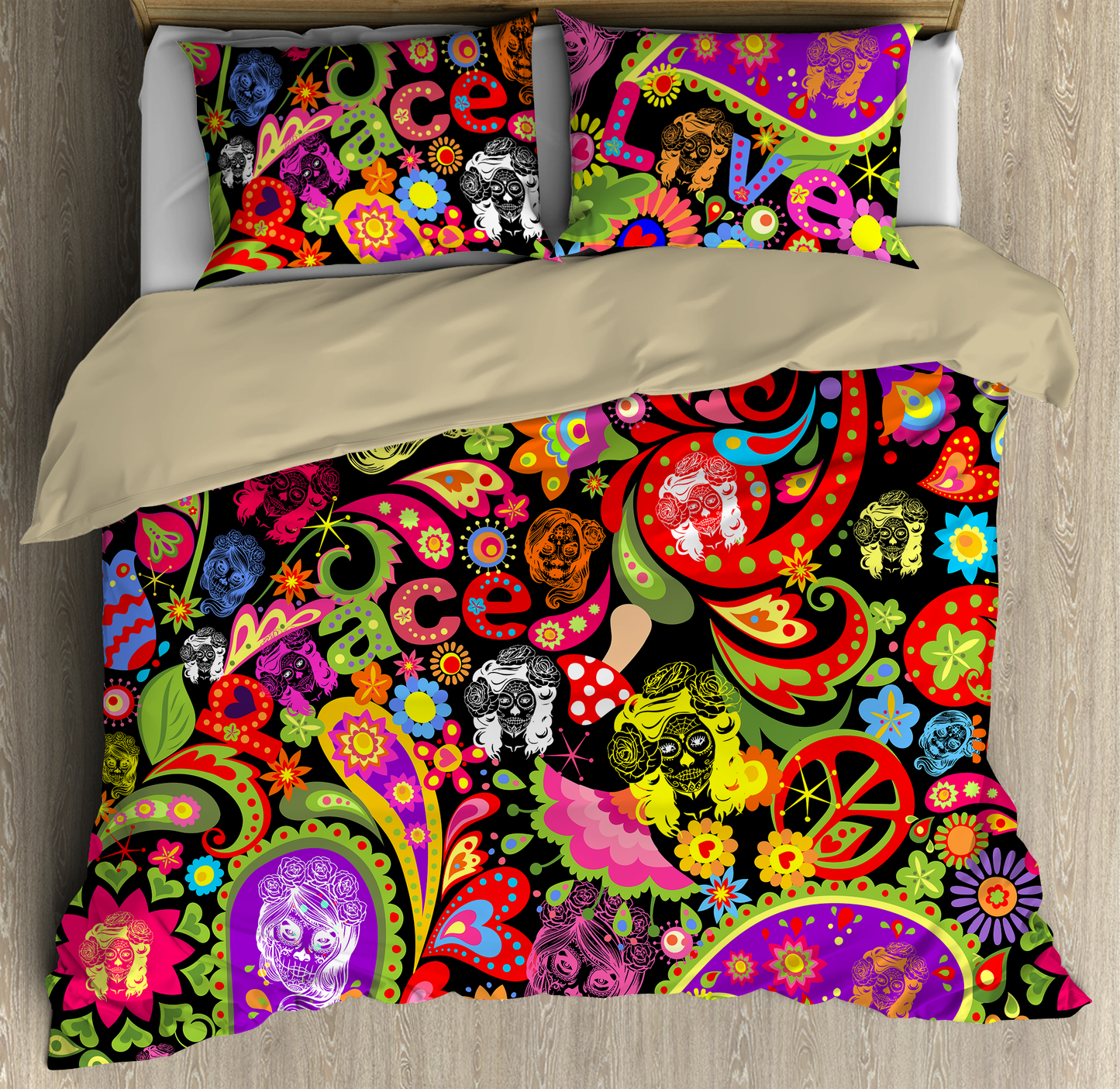 Love Skull Hippie Bedding Sets