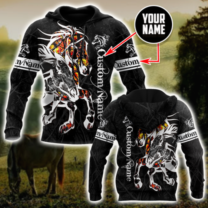 Personalized Name Horse 3D All Over Printed Shirts For Men and Women