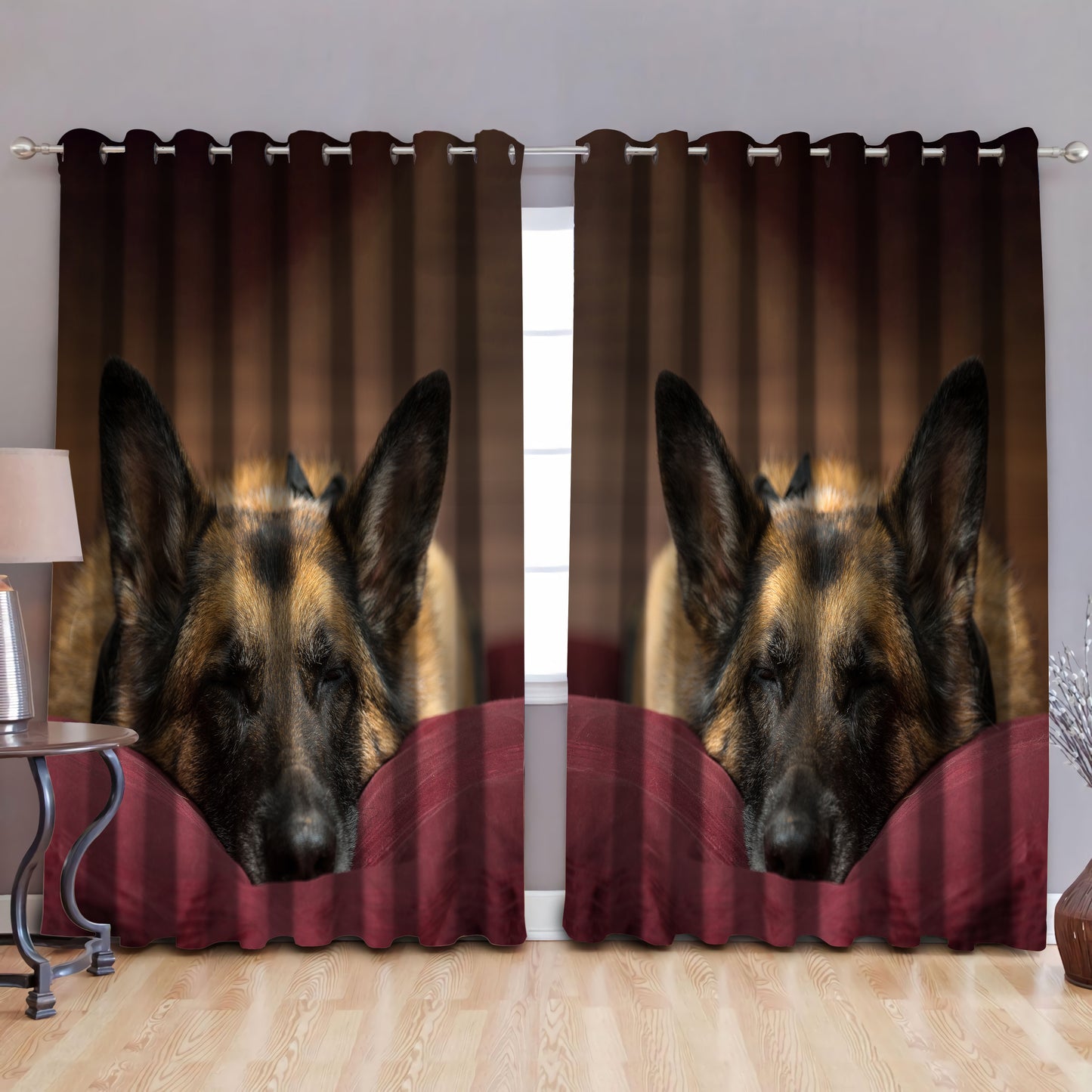 German shepherd blackout thermal grommet window curtains HG71003S-HG-52'' x 63''-Vibe Cosy™
