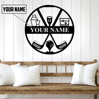 Custom Name XT Golf Lover Metal Sign DA15042101